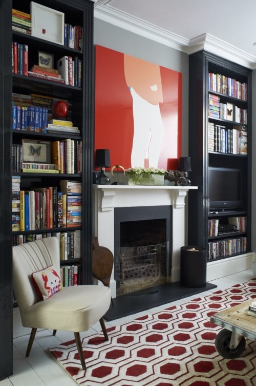 geometric red rug